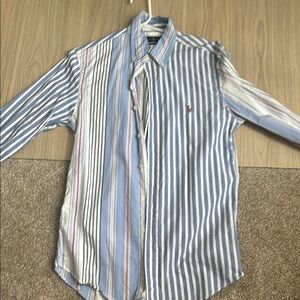 Polo by Ralph Lauren Men's Striped Blue and White Shirt